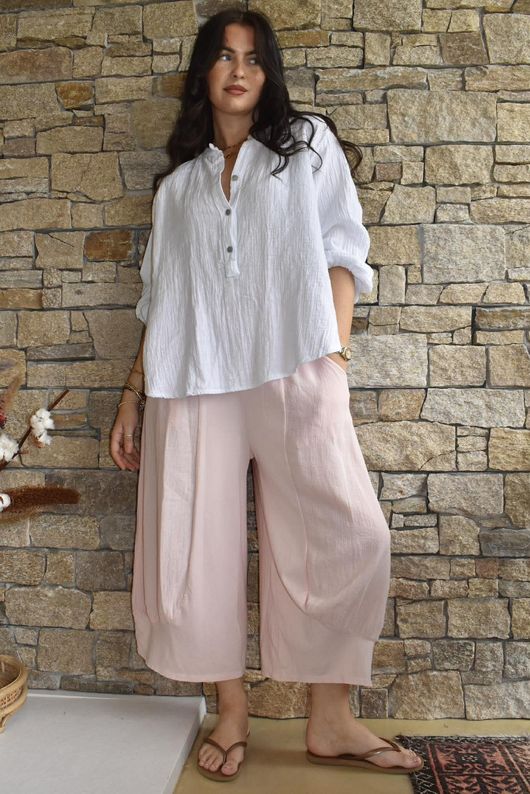 Jo Jo Quirky Hopsack Crop Pant Antique Rose